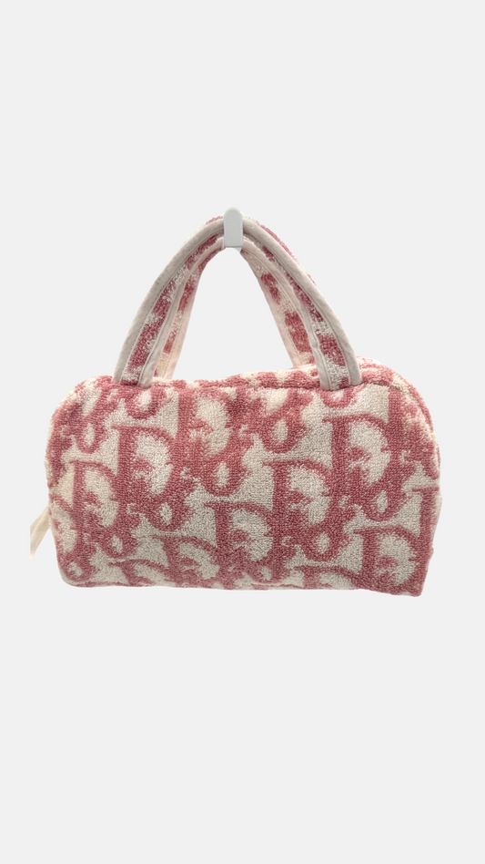 DIOR PINK TERRY CLOTH BAG